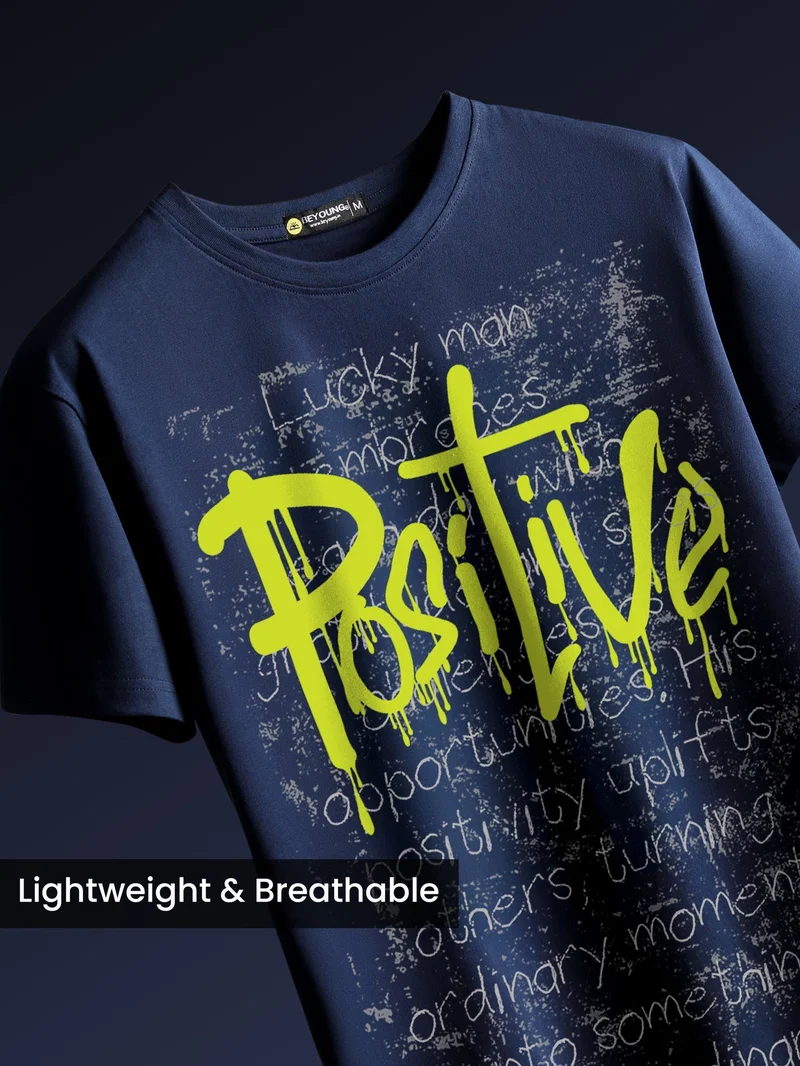 بيونغ تيشيرت مطبوع بنصف كم إيجابي